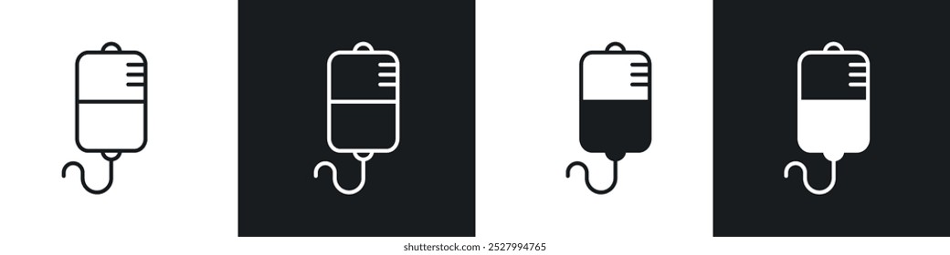 Conjunto de iconos de Vector de bolso IV relleno negro y estilo delineado.