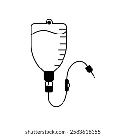 iv bag icon with white background vector stock illustration