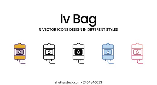 Iv Bag Icons different style vector stock illustration