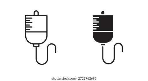 IV bag icons in filled, thin line, outline and strokes