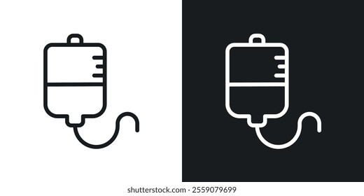IV bag icons. vector set in black colors