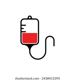 IV Bag Infusion Medical Icon Vector Logo Template