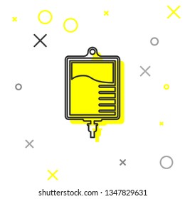 IV bag line icon isolated on white background. Blood bag icon. Donate blood concept. The concept of treatment and therapy, chemotherapy. Vector Illustration