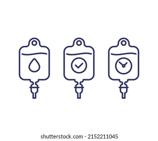 Iv Bag Line Icons On White