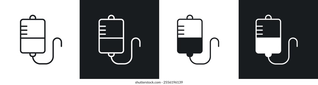 IV bag linear icon set for app, and web design.