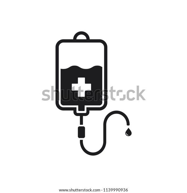 Iv Bag Vector Icon Blood Bag Stock Vector (Royalty Free) 1139990936