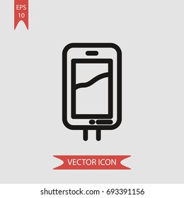 iv bag vector icon, illustration symbol