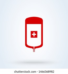 iv blood bag. Simple vector modern icon design illustration.
