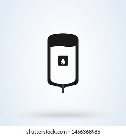 iv blood bag. Simple vector modern icon design illustration.