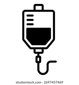 IV Drip Bag Icon on white background