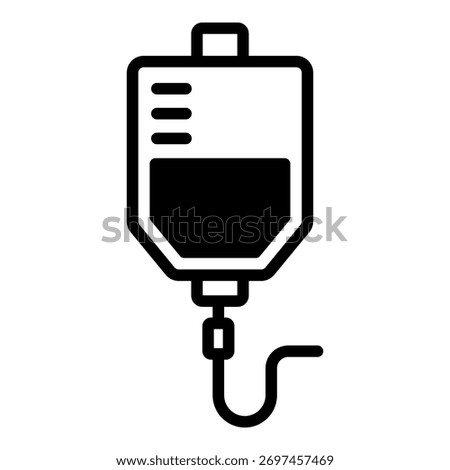 IV Drip Bag Icon on white background