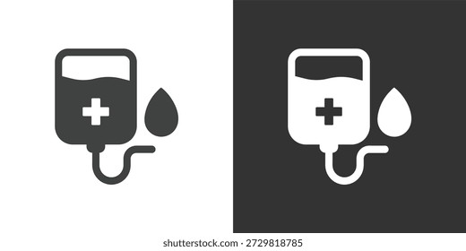 Icono de bolsa de goteo IV. Icono de la serie de glifos sólidos