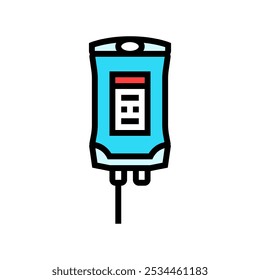 iv drip cancer treatment color icon vector. iv drip cancer treatment sign. isolated symbol illustration