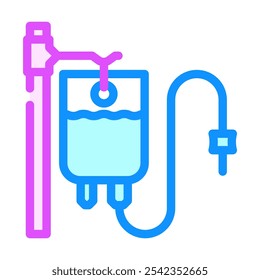 iv drip cancer treatment color icon vector. iv drip cancer treatment sign. isolated symbol illustration