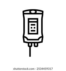 iv drip cancer treatment line icon vector. iv drip cancer treatment sign. isolated contour symbol black illustration