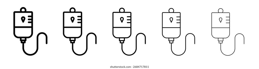 Icono de goteo IV signo de Vector blanco y negro
