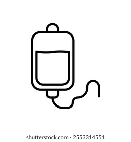 Icono de goteo IV aislado sobre fondo blanco