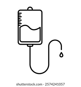 IV drip icon linear logo isolated