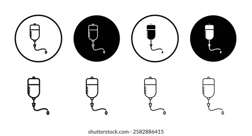 IV drip icon Outline thin set pack series