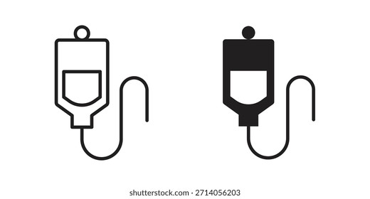IV diseños de Vector de silueta de icono de goteo. Trazos editables