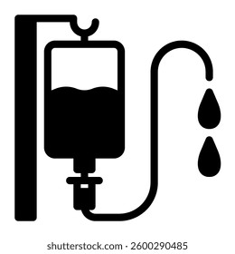 Iv drip icon solid style transparent