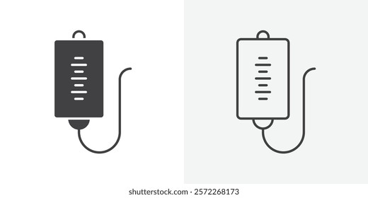 IV drip icons. flat and line style set