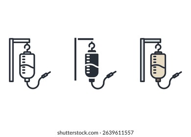 iv drip icons isolated on White Background. Flat style design