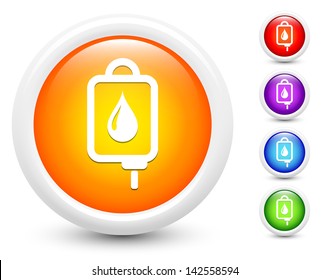 IV Drip Icons on Round Button Collection Original Illustration
