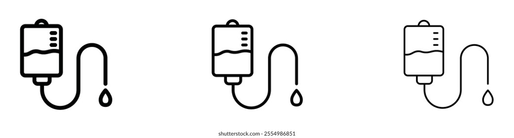 IV drip icons in tree different stroke sizes