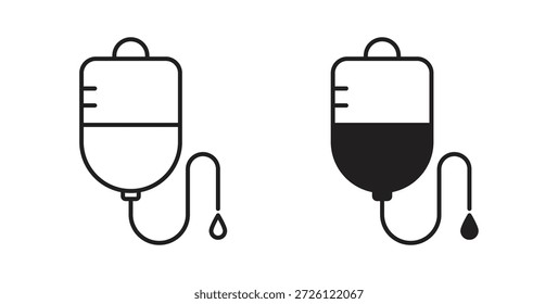 Iconos de goteo IV símbolo de Vector con trazo editable y versiones planas