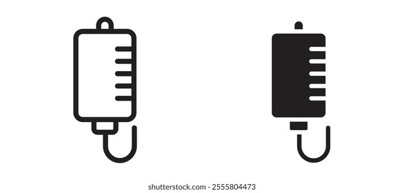IV drip liner icon vector set.
