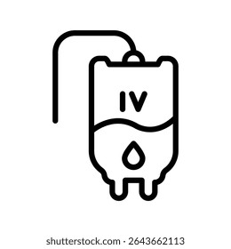 IV Drip Outline bold Vector Icon which can be easily modified or Edited 