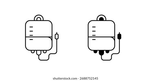 Icono de conjunto de goteo IV con fondo blanco Vector Ilustración de stock