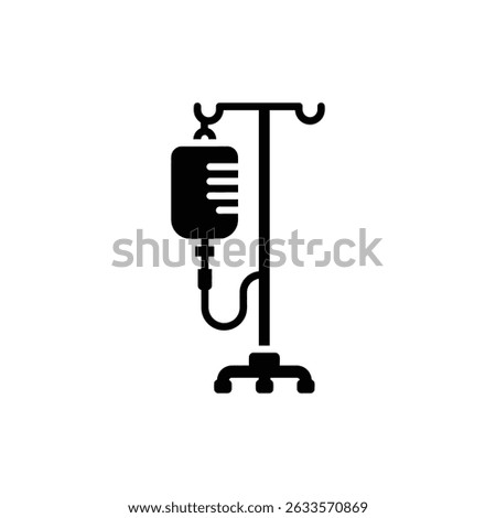 IV Drip Stand with Hanging Fluid Bag in Medical Environment