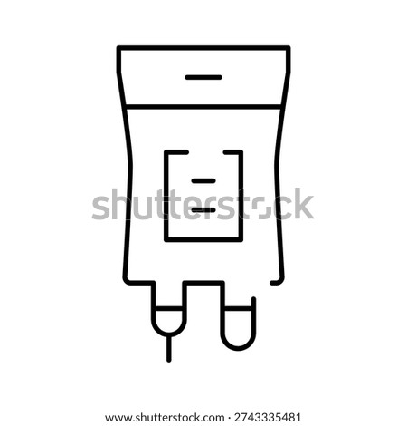 Iv infusion bag line icon depicting an iv drip for fluid administration, representing medical treatment, hospital care, therapy, patient support, and clinical healthcare procedures