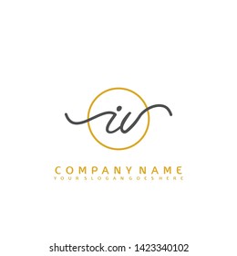 IV Initial handwriting logo concept