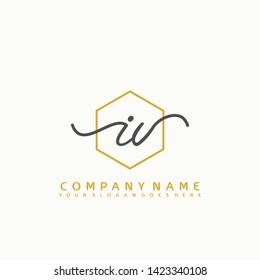 IV Initial handwriting logo concept