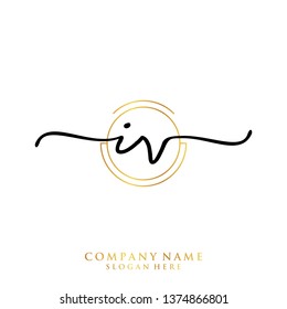 IV Initial handwriting logo template