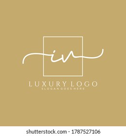 IV Initial handwriting logo template vector