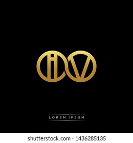 IV initial letter linked circle capital monogram logo modern template