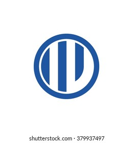 IV initial letters circle business logo blue