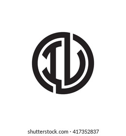 IV initial letters looping linked circle monogram logo