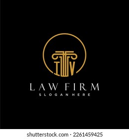 IV initial monogram for law firm with creative circle line