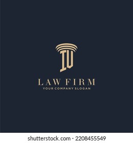 IV initial monogram lawfirm logo with pillar design
