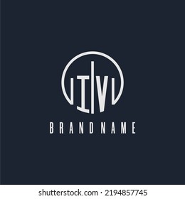 IV initial monogram logo with circle style dsign