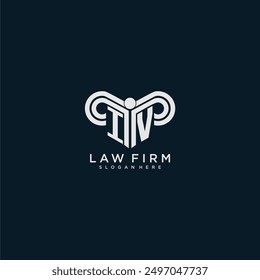 IV initial monogram logo lawfirm with pillar design