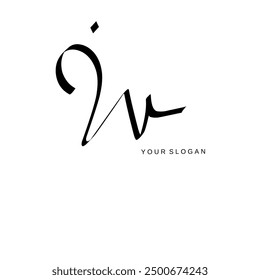 Iv Initial signature logo vector design