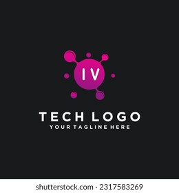 IV initials bubble logo template vector illustration stock image