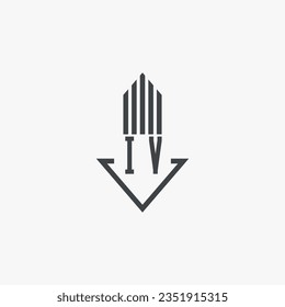 IV Initialen Stockillustration des Real Estate Logos. Logo-Vektorgrafik