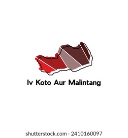 Iv Koto Aur Malintang map. vector map of Indonesia Country colorful design, suitable for your company